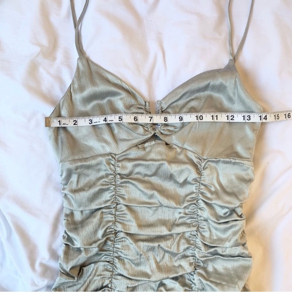 NWT ZARA Ruched Satin Effect Bodycon Minidress - Picture 11 of 16